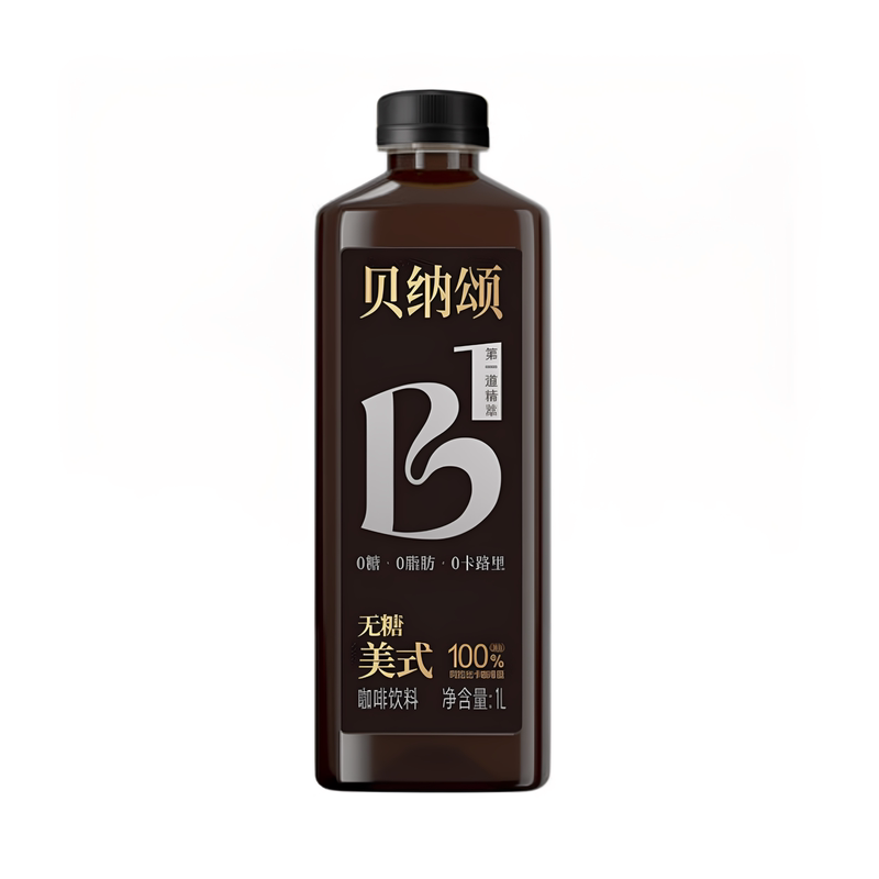 味全贝纳颂无糖美式咖啡饮料1L美式咖啡250ml即饮咖啡健身商用