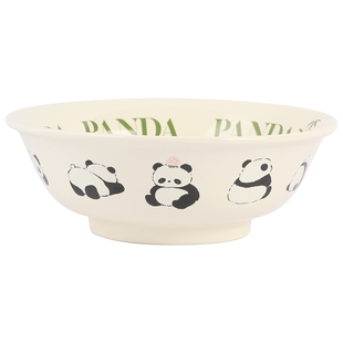 蓝莲花陶瓷面碗个人专用儿童家用新款高颜值碗具熊猫餐具汤碗饭碗