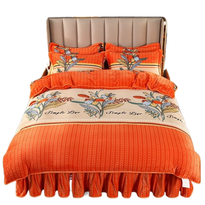 A类母婴级牛奶绒四件套双面珊瑚绒保暖床品2025新款加厚床单被套