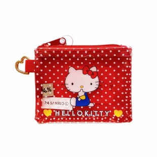 凯蒂猫PVC透明拉链零钱包可爱卡通交通卡银行门禁卡套小收纳包女