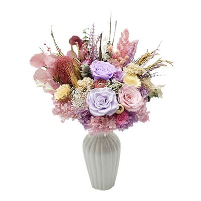 永生花进口玫瑰干花真花客厅装饰