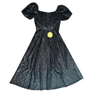 黑色亮片晚礼服裙女宴会名媛气质艺考高端主持人合唱团洋装演出服