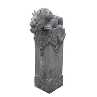 天然青石雕刻吸水兽柱吸金兽家用镇水会所装饰摆件吐水兽拴马桩