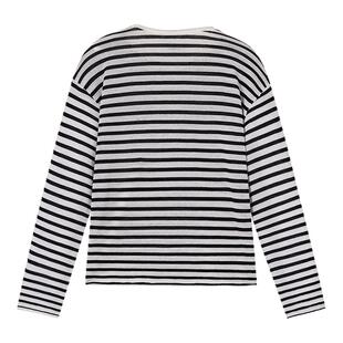 PALLADIUM帕拉丁上装时尚条纹宽松女款圆领针织T恤罩衫1913903