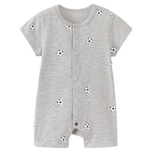 babylove婴儿连体衣夏季薄款莫代尔短袖哈衣爬服宝宝睡衣休闲夏装