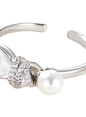 旭平时尚气质简约小清新甜美爱心摩卡开口戒指