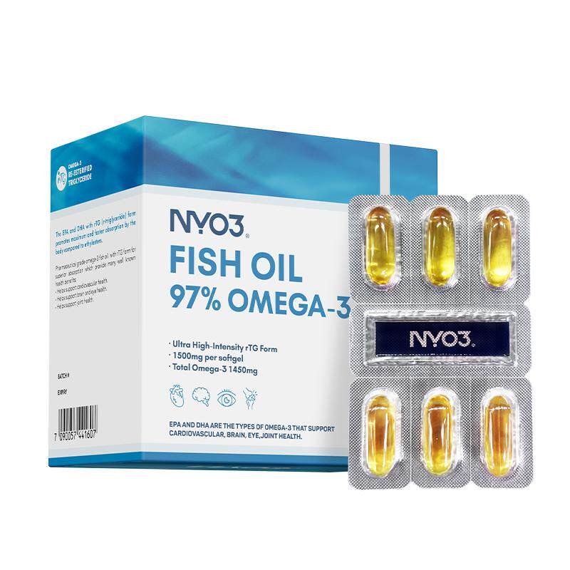 NYO3挪威品牌97%高纯鱼油深海鱼油卷王成人omega-3性价比60粒