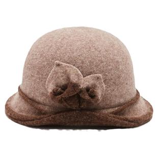 帽子女士秋冬妈妈羊毛呢礼帽中老年人奶奶冬季时尚保暖盆帽老太太