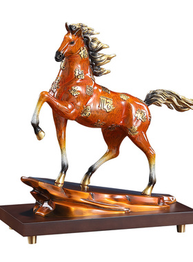 马到成功黄铜福马天下摆件客厅玄关办公室高档装饰品开业乔迁礼品