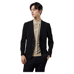 DIDIBOY/迪迪博迩黑色休闲西装外套男士商务西服微弹经典款西单