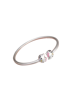 香港正生女纯银helloKitty手镯