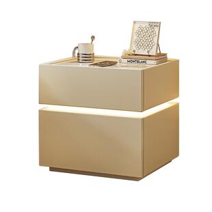 实木床头柜家用卧室2026热卖轻奢高级感奶油风小型床边收纳柜智能