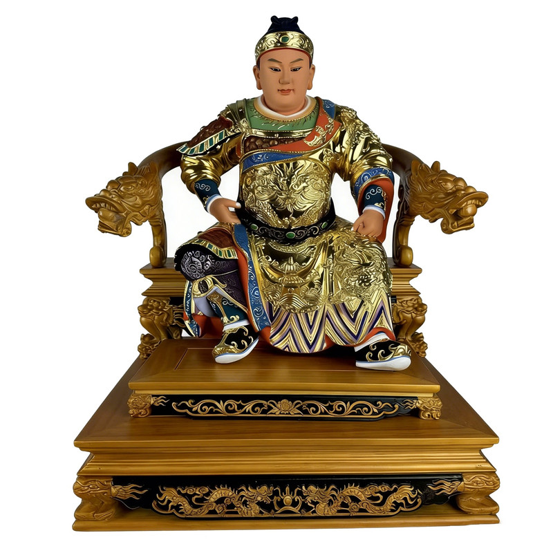 吴府三王千岁台版香樟木神像木雕