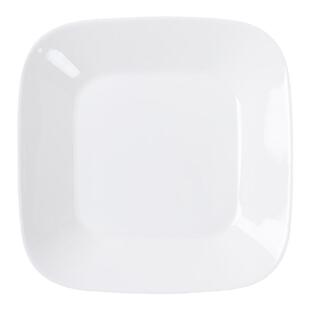景德镇纯白色家用菜盘子方形碟子陶瓷汤盘创意西餐具酒店骨瓷餐盘