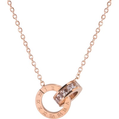 可水洗镶钻幸运环项链气质大方