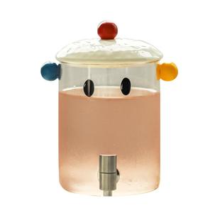 玻璃冷水壶带龙头大容量夏季家用耐高温凉水壶套装果茶果汁饮料桶