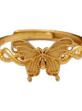 女士新款生日礼物黄金色戒指时尚