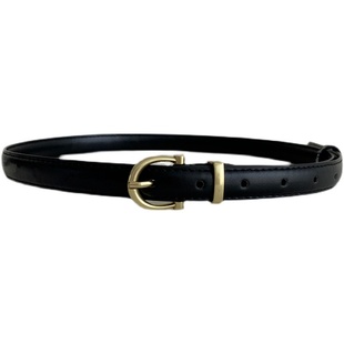 自留推荐超好搭黑色小腰带简约细皮带复古金牛仔裤带ins风韩国女