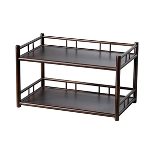 中式茶棚办公室博古架双层茶杯架子茶壶架茶台桌面茶具收纳置物架