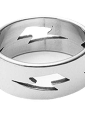 原创设计潮牌闪电戒指钛钢镂空男