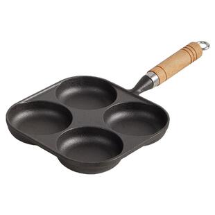 煎蛋锅铸铁加高加厚四孔煎锅鸡蛋汉堡模具无涂层不易粘锅早餐煎饼