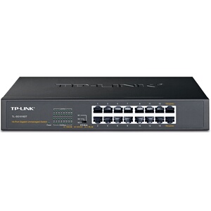 TP-LINK 16口全千兆交换机千兆企业网管限速以太网vlan端口隔离管理型工业监控汇聚TL-SG1016DT