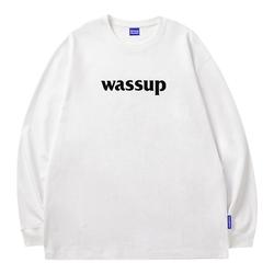 WASSUP立体字母长袖t恤情侣