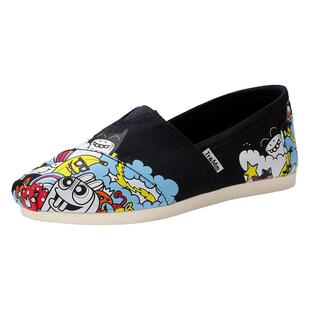 Tt&Mm/汤姆斯薄款女鞋平底低帮一脚蹬布鞋休闲夏季涂鸦软底帆布鞋