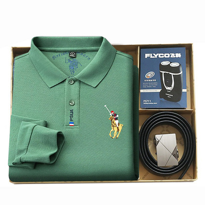 100%纯棉长袖T恤礼盒套装送爸爸