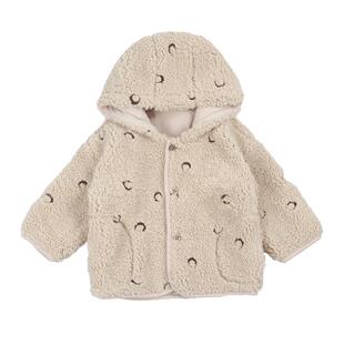 lelejove北欧风婴幼儿羊羔毛外套冬季男女童保暖外套宝宝棉服可爱
