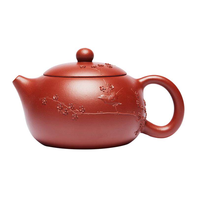 宜兴纯手工紫砂壶西施原矿大红袍名家堆绘梅花泡茶壶家用茶具套装