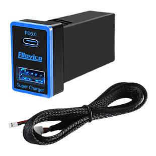 适用于丰田卡罗拉雷凌改装双口插座车用充电器60W超级快充Type-C