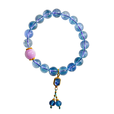 普琳丝海蓝宝紫锂辉貔貅设计手链