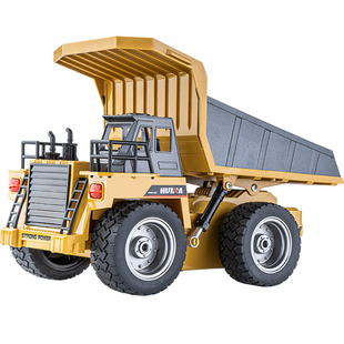 汇纳儿童遥控自卸工程车翻斗车电动货车玩具超大号装载拉土运输车