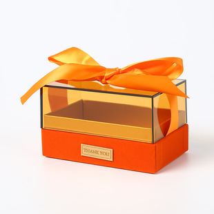 结婚庆2025新款透明亚克力植绒喜糖盒空盒批发网红婚宴桌糖伴郎娘