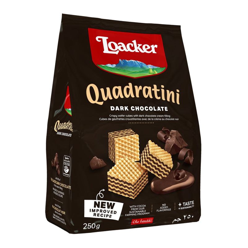 Loacker 粒粒黑朱古力威化夹心威化饼干休闲解馋250g香脆盒装进口