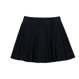 CROWNLESS未冕学院风精纺莫代尔羊毛假两件双层腰短款半身百褶裙