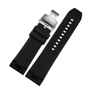 适配omega欧米茄海马300/600四分之一橙蝶飞弧形硅胶手表带男20mm