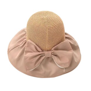 防晒帽女防紫外线太阳帽可折叠黑胶渔夫帽遮脸海边大帽檐遮阳帽子