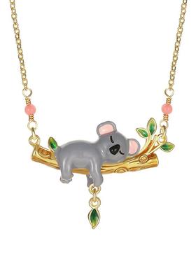 趴在树枝上的考拉项链女