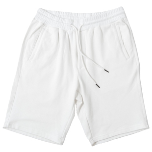 爸爸裤子男夏装中老年白色休闲短裤中年男装老爸松紧腰中裤五分裤