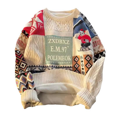 套头圆领圣诞针织衫毛衣