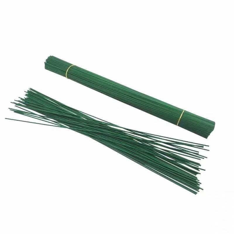花杆 花枝2号绿铁丝胶包花杆手工diy纸玫瑰花香皂花制作材料