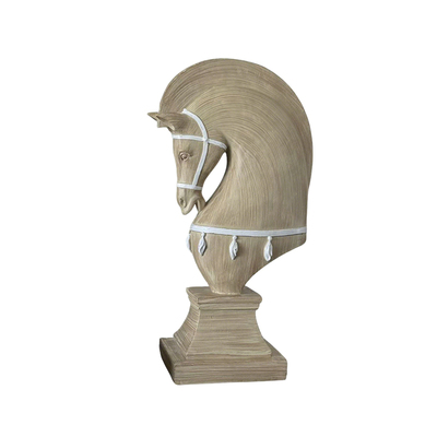 欧式仿木纹马摆件树脂装饰品