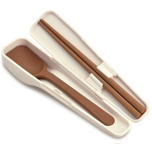 日本进口膳魔师专柜儿童筷子勺子套装学生便携餐具带收纳盒长柄