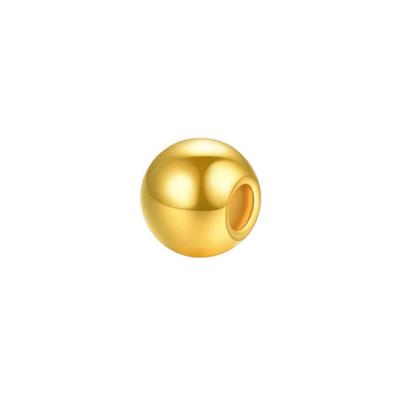金定宝【O】足金999古法金珠黄金散珠配件光珠手串金珠串珠足金珠
