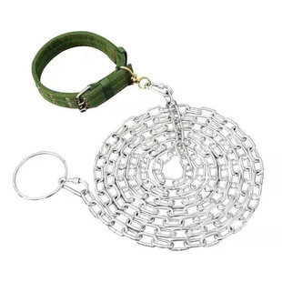 防咬狗狗牵引绳加长5米拴狗链条链子狗项圈铁链宠物用品脖套狗绳