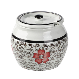 装猪油罐厨房陶瓷调料盒调料罐瓶家用盐罐子辣椒油专用罐料耐高温