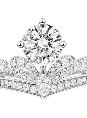 18K白金为爱加冕钻石戒指一克拉