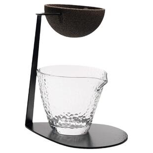 陶迷无孔茶漏公道杯氧化铝矿石陶瓷茶滤托架过滤器耐高温玻璃公杯